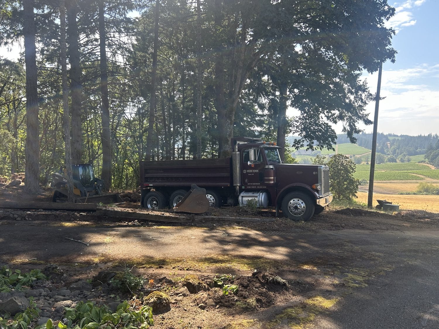 Dump truck on site and ready to haul.